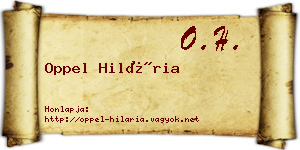 Oppel Hilária névjegykártya